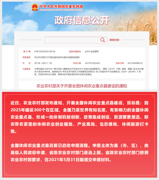 赶紧申报!农业农村部开展全国休闲农业重点县建设
